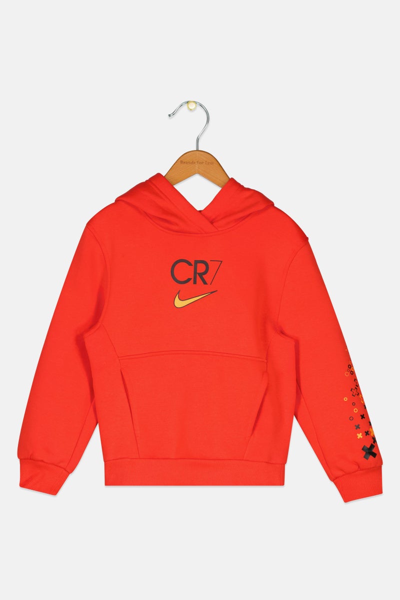 Nike Kids Boy Sportswear Fit CR7 Club Football Hoodie, Red - Image 2